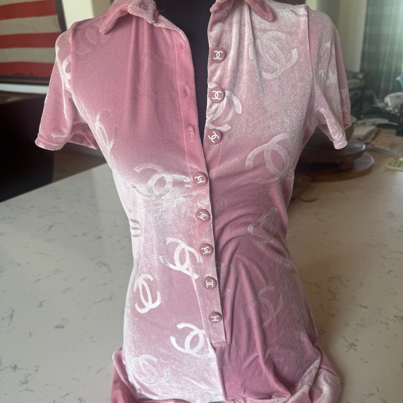 CHANEL WOMEN'S ROMPER BRAND NEW PINK VELOUR NWT - Picture 1 of 11
